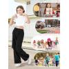 imageRolanko Girls Cargo Pants Wide Leg Loose Cargo Trousers with Pockets Streetwear Kids Pants 415 YearsBlack