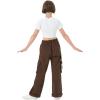 imageRolanko Girls Cargo Pants Wide Leg Loose Cargo Trousers with Pockets Streetwear Kids Pants 415 YearsCoffee