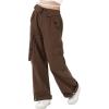 imageRolanko Girls Cargo Pants Wide Leg Loose Cargo Trousers with Pockets Streetwear Kids Pants 415 YearsCoffee