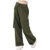 imageRolanko Girls Cargo Pants Wide Leg Loose Cargo Trousers with Pockets Streetwear Kids Pants 415 YearsGreen