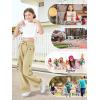 imageRolanko Girls Cargo Pants Wide Leg Loose Cargo Trousers with Pockets Streetwear Kids Pants 415 YearsKhaki