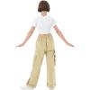 imageRolanko Girls Cargo Pants Wide Leg Loose Cargo Trousers with Pockets Streetwear Kids Pants 415 YearsKhaki