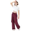 imageRolanko Girls Cargo Pants Wide Leg Loose Cargo Trousers with Pockets Streetwear Kids Pants 415 YearsPurplered