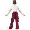 imageRolanko Girls Cargo Pants Wide Leg Loose Cargo Trousers with Pockets Streetwear Kids Pants 415 YearsPurplered