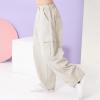 imageRolanko Girls Cargo Pants Wide Leg Streetwear Kids Pants with Pockets Trendy Jogger Trousers 414 YearsApricot