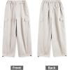 imageRolanko Girls Cargo Pants Wide Leg Streetwear Kids Pants with Pockets Trendy Jogger Trousers 414 YearsApricot
