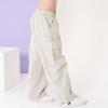 imageRolanko Girls Cargo Pants Wide Leg Streetwear Kids Pants with Pockets Trendy Jogger Trousers 414 YearsApricot