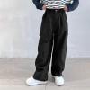 imageRolanko Girls Cargo Pants Wide Leg Streetwear Kids Pants with Pockets Trendy Jogger Trousers 414 YearsBlack