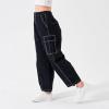 imageRolanko Girls Cargo Pants Wide Leg Streetwear Kids Pants with Pockets Trendy Jogger Trousers 414 YearsBlacklines