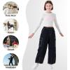 imageRolanko Girls Cargo Pants Wide Leg Streetwear Kids Pants with Pockets Trendy Jogger Trousers 414 YearsBlacklines