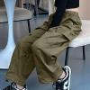 imageRolanko Girls Cargo Pants Wide Leg Streetwear Kids Pants with Pockets Trendy Jogger Trousers 414 YearsGreen