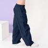imageRolanko Girls Cargo Pants Wide Leg Streetwear Kids Pants with Pockets Trendy Jogger Trousers 414 YearsNavy