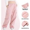imageRolanko Girls Cargo Pants Wide Leg Streetwear Kids Pants with Pockets Trendy Jogger Trousers 414 YearsPink