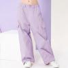 imageRolanko Girls Cargo Pants Wide Leg Streetwear Kids Pants with Pockets Trendy Jogger Trousers 414 YearsPurple