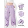 imageRolanko Girls Cargo Pants Wide Leg Streetwear Kids Pants with Pockets Trendy Jogger Trousers 414 YearsPurple