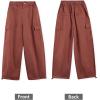 imageRolanko Girls Cargo Pants Wide Leg Streetwear Kids Pants with Pockets Trendy Jogger Trousers 414 YearsRed