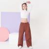 imageRolanko Girls Cargo Pants Wide Leg Streetwear Kids Pants with Pockets Trendy Jogger Trousers 414 YearsRed