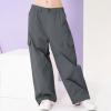 imageRolanko Girls Cargo Pants Wide Leg Streetwear Kids Pants with Pockets Trendy Jogger Trousers 414 YearsRustgray