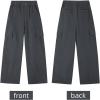 imageRolanko Girls Cargo Pants Wide Leg Streetwear Kids Pants with Pockets Trendy Jogger Trousers 414 YearsRustgray