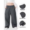 imageRolanko Girls Cargo Pants Wide Leg Streetwear Kids Pants with Pockets Trendy Jogger Trousers 414 YearsRustgray