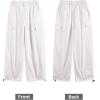 imageRolanko Girls Cargo Pants Wide Leg Streetwear Kids Pants with Pockets Trendy Jogger Trousers 414 YearsWhite
