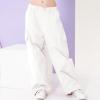 imageRolanko Girls Cargo Pants Wide Leg Streetwear Kids Pants with Pockets Trendy Jogger Trousers 414 YearsWhite