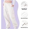 imageRolanko Girls Cargo Pants Wide Leg Streetwear Kids Pants with Pockets Trendy Jogger Trousers 414 YearsWhite