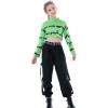 imageRolanko Girls Cargo Pants for Kids Loose Streetwear Hip Hop Dance Cotton Cargo Jogger Pants for Kids 415 YearsBlack