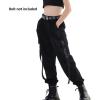imageRolanko Girls Cargo Pants for Kids Loose Streetwear Hip Hop Dance Cotton Cargo Jogger Pants for Kids 415 YearsBlack