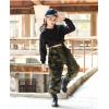 imageRolanko Girls Cargo Pants for Kids Loose Streetwear Hip Hop Dance Cotton Cargo Jogger Pants for Kids 415 YearsCamo Green