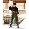 imageRolanko Girls Cargo Pants for Kids Loose Streetwear Hip Hop Dance Cotton Cargo Jogger Pants for Kids 415 YearsCamo Green