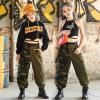 imageRolanko Girls Cargo Pants for Kids Loose Streetwear Hip Hop Dance Cotton Cargo Jogger Pants for Kids 415 YearsCamo Green