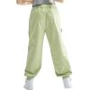 imageRolanko Girls Cargo Pants for Kids Loose Streetwear Hip Hop Dance Cotton Cargo Jogger Pants for Kids 415 YearsG1oliver Green