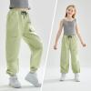 imageRolanko Girls Cargo Pants for Kids Loose Streetwear Hip Hop Dance Cotton Cargo Jogger Pants for Kids 415 YearsG1oliver Green