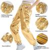 imageRolanko Girls Cargo Pants for Kids Loose Streetwear Hip Hop Dance Cotton Cargo Jogger Pants for Kids 415 YearsGolden