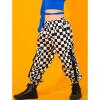 imageRolanko Girls Cargo Pants for Kids Loose Streetwear Hip Hop Dance Cotton Cargo Jogger Pants for Kids 415 YearsH1white Plaid
