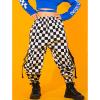 imageRolanko Girls Cargo Pants for Kids Loose Streetwear Hip Hop Dance Cotton Cargo Jogger Pants for Kids 415 YearsH1white Plaid