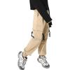 imageRolanko Girls Cargo Pants for Kids Loose Streetwear Hip Hop Dance Cotton Cargo Jogger Pants for Kids 415 YearsKhaki