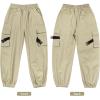 imageRolanko Girls Cargo Pants for Kids Loose Streetwear Hip Hop Dance Cotton Cargo Jogger Pants for Kids 415 YearsKhaki