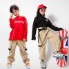 imageRolanko Girls Cargo Pants for Kids Loose Streetwear Hip Hop Dance Cotton Cargo Jogger Pants for Kids 415 YearsKhaki