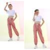 imageRolanko Girls Cargo Pants for Kids Loose Streetwear Hip Hop Dance Cotton Cargo Jogger Pants for Kids 415 YearsLight Pink