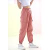 imageRolanko Girls Cargo Pants for Kids Loose Streetwear Hip Hop Dance Cotton Cargo Jogger Pants for Kids 415 YearsLight Pink