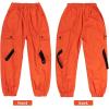 imageRolanko Girls Cargo Pants for Kids Loose Streetwear Hip Hop Dance Cotton Cargo Jogger Pants for Kids 415 YearsOrange