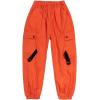 imageRolanko Girls Cargo Pants for Kids Loose Streetwear Hip Hop Dance Cotton Cargo Jogger Pants for Kids 415 YearsOrange