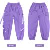 imageRolanko Girls Cargo Pants for Kids Loose Streetwear Hip Hop Dance Cotton Cargo Jogger Pants for Kids 415 YearsPurple