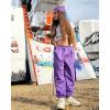 imageRolanko Girls Cargo Pants for Kids Loose Streetwear Hip Hop Dance Cotton Cargo Jogger Pants for Kids 415 YearsPurple