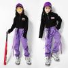 imageRolanko Girls Cargo Pants for Kids Loose Streetwear Hip Hop Dance Cotton Cargo Jogger Pants for Kids 415 YearsPurple