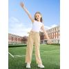 imageRolanko Girls Corduroy Cargo Pants Wide Leg Cargo Trousers Streetwear Kids Pants Joggers with Pockets 415 YApricot