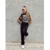 imageRolanko Girls Corduroy Cargo Pants Wide Leg Cargo Trousers Streetwear Kids Pants Joggers with Pockets 415 YBlack