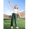imageRolanko Girls Corduroy Cargo Pants Wide Leg Cargo Trousers Streetwear Kids Pants Joggers with Pockets 415 YGreen
